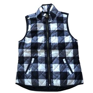 Old Navy Quilted Vest, Black and White, Size S